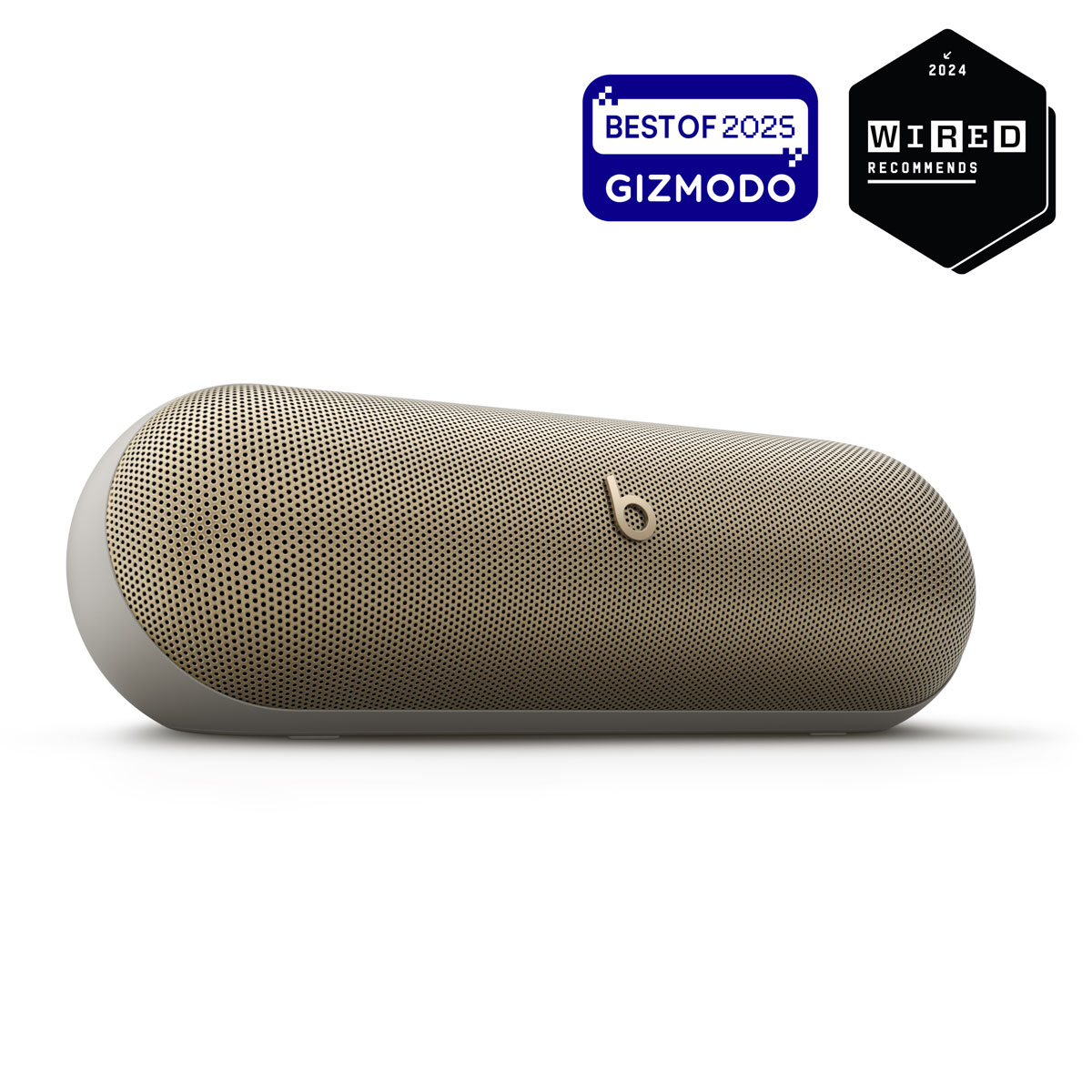 Close-up of Beats Pill in Champagne Gold